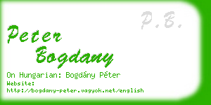 peter bogdany business card
